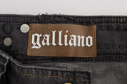 John Galliano Gray Wash Cotton Blend Slim Fit Stretch Jeans