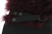 Dolce & Gabbana Elegant Black & Bordeaux Leather Gloves