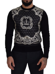 Dolce & Gabbana Elegant Wool Silk Blend Crewneck Sweater