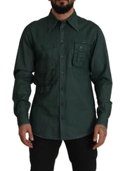 Dolce & Gabbana Emerald Elegance Slim Fit Casual Shirt