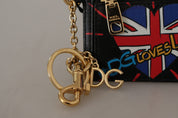 Dolce & Gabbana Black Leather #DGLovesLondon Keyring Cardholder Coin Case