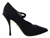 Dolce & Gabbana Black Socks Stretch Crystal Pumps Shoes