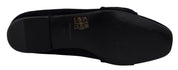 Dolce & Gabbana Black Velvet Crystals Loafers Flats Shoes