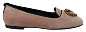 Dolce & Gabbana Pink Velvet Slip Ons Loafers Flats Shoes
