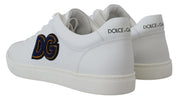 Dolce & Gabbana Elegant White Leather Men's Sneakers