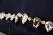 Dolce & Gabbana Blue Denim Crystal Embellish Cotton Jacket
