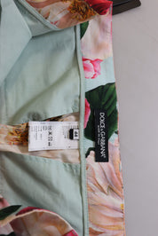 Dolce & Gabbana Multicolor Flora Printed High Waist Cropped Trouser Pants