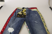 Dolce & Gabbana Blue Patchwork High Waist Denim Jeans