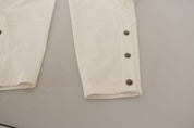 Dolce & Gabbana White High Waist Tapered Women Cotton Pants