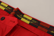 Dolce & Gabbana Elegant Slim Fit Crimson Chinos