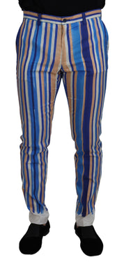 Dolce & Gabbana Sleek Striped Slim Fit Chinos