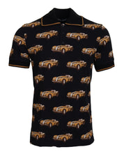 Dolce & Gabbana Elegant Car Print Polo T-Shirt in Black