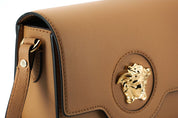 Versace Elegant Calf Leather Shoulder Bag in Brown