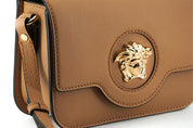 Versace Elegant Calf Leather Shoulder Bag in Brown