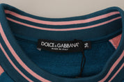 Dolce & Gabbana Blue Pink Queen Sequin Crystal Sweater
