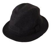 Dolce & Gabbana Gray Virgin Wool Logo Fedora Trilby Cappello Hat