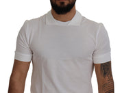 Dolce & Gabbana Elegant White Cotton Polo T-Shirt