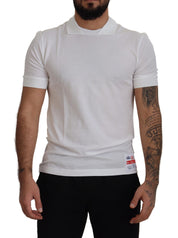 Dolce & Gabbana Elegant White Cotton Polo T-Shirt