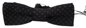 Dolce & Gabbana Exclusive Silk Patterned Black Bow Tie