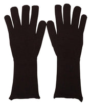 Dolce & Gabbana Elegant Silk Cashmere Brown Gloves