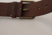 Dolce & Gabbana Elegant Brown Leather Belt with Metal Buckle