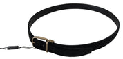 Dolce & Gabbana Elegant Black Leather Belt