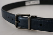 Dolce & Gabbana Elegant Dark Blue Leather Belt