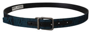 Dolce & Gabbana Elegant Blue Jacquard Designer Belt