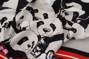 Dolce & Gabbana Elegant Panda Print Silk Scarf