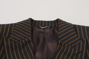 Dolce & Gabbana Elegant Striped Wool Blend Slim Blazer