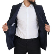 Dolce & Gabbana Elegant Dark Blue Slim Fit Wool Blazer