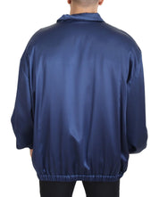 Dolce & Gabbana Regal Blue Silk Bomber Jacket