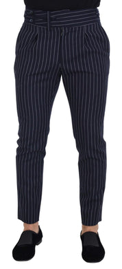 Dolce & Gabbana Sophisticated Blue Wool Blend Trousers