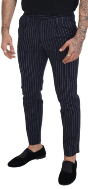 Dolce & Gabbana Sophisticated Blue Wool Blend Trousers