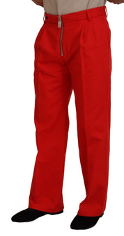 Dolce & Gabbana Stunning Red Mainline Cotton Pants