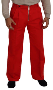 Dolce & Gabbana Stunning Red Mainline Cotton Pants