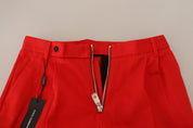 Dolce & Gabbana Stunning Red Mainline Cotton Pants