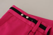 Dolce & Gabbana Chic Pink Cotton Blend Trousers