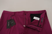 Dolce & Gabbana Elegant Magenta Cotton Stretch Pants