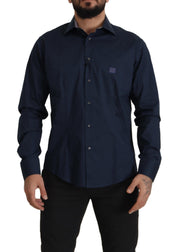 Roberto Cavalli Navy Elegance Cotton Dress Shirt