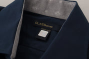 Roberto Cavalli Navy Elegance Cotton Dress Shirt