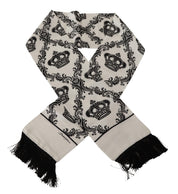 Dolce & Gabbana Royal Crown Printed Silk Men's Scarf