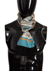 Dolce & Gabbana Multicolor Silk Seashell Printed Scarf