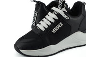 Versace Elegant Monochrome Leather Sneakers