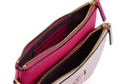 Versace Elegant Pink Leather Pouch Clutch