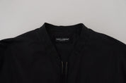 Dolce & Gabbana Black Nylon Logo Bomber Zipper Jacket