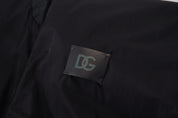 Dolce & Gabbana Black Nylon Logo Bomber Zipper Jacket