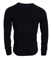 Dolce & Gabbana Blue Cashmere iit Print Pullover Sweater