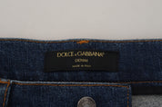 Dolce & Gabbana Black Floral Lace Front Skinny Denim Jeans