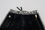 Dolce & Gabbana Black DG Logo Velvet Trouser Pants